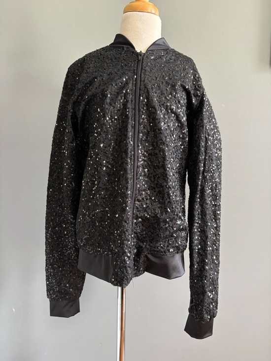 balera Jackets & Blazers - balera Black Sequin Bomber Jacket